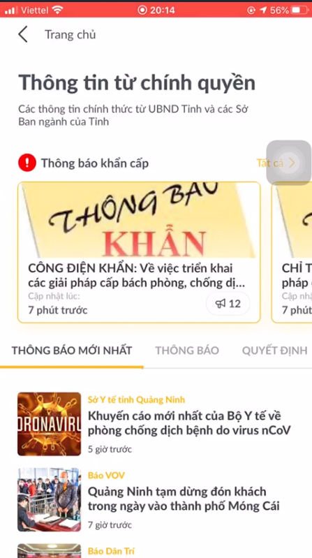 nguoi dan quang ninh cap nhat thong tin ve dich benh qua ung dung di dong hinh 1