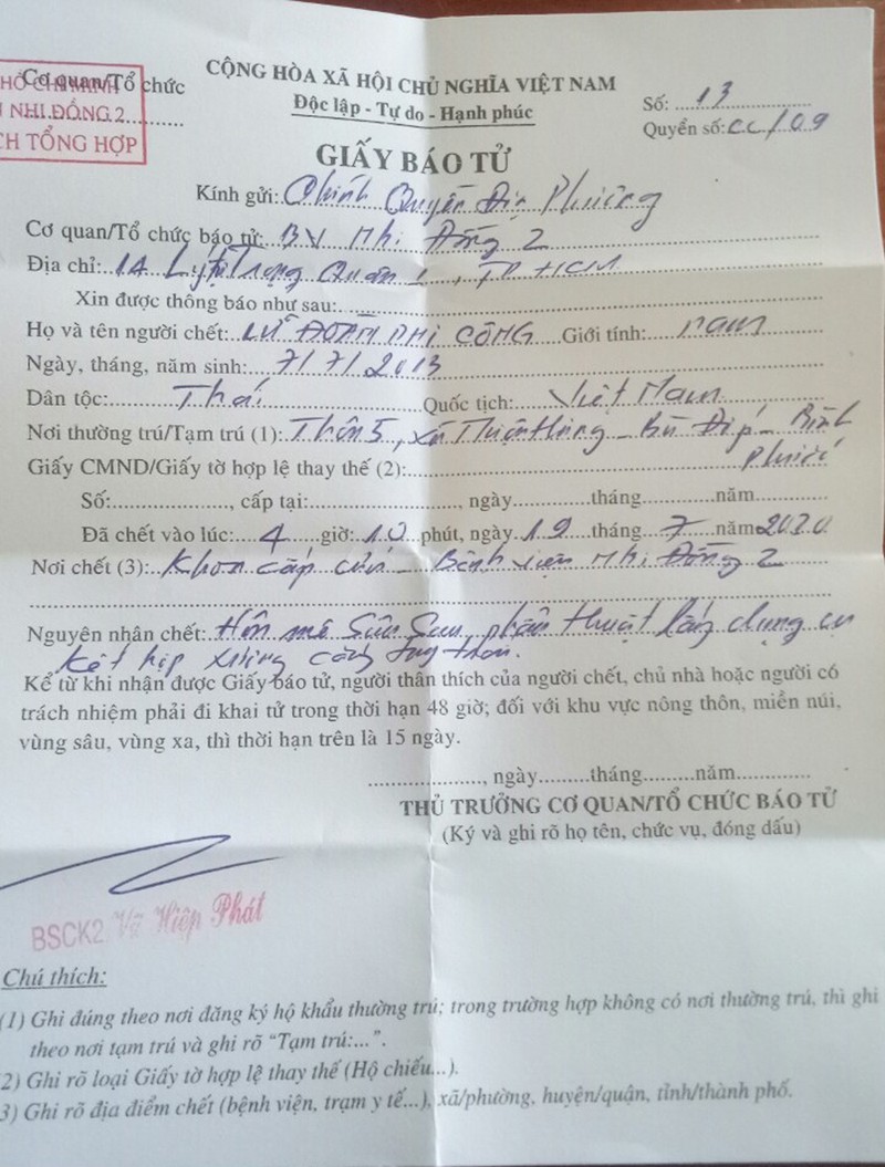 benh vien chuyen tuyen cham khien be 7 tuoi o binh phuoc tu vong? hinh 1
