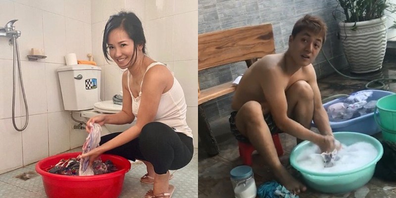  Chỉ ngồi giặt giũ nhưng đó lại là khoảnh khắc hiếm hoi có sức hút mạnh mẽ(Ảnh: Tổng hợp). - Tin sao Viet - Tin tuc sao Viet - Scandal sao Viet - Tin tuc cua Sao - Tin cua Sao
