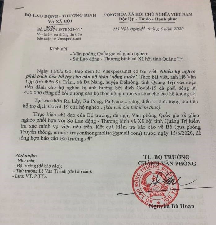 xac minh thong tin ho ngheo phai chi tien ho tro de can bo "uong nuoc" hinh 1