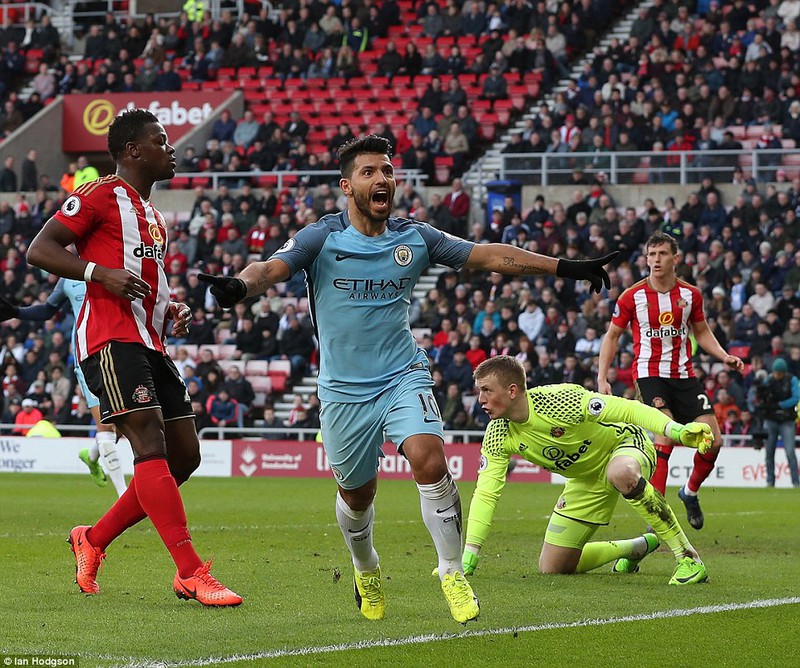 cham diem sunderland 0-2 man city: aguero, sane thua "lao tuong" toure hinh 1