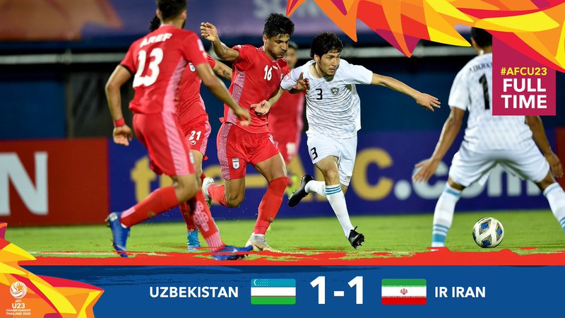 ket qua u23 chau a 2020: u23 uzbekistan hoa 1-1 voi u23 iran  hinh 1