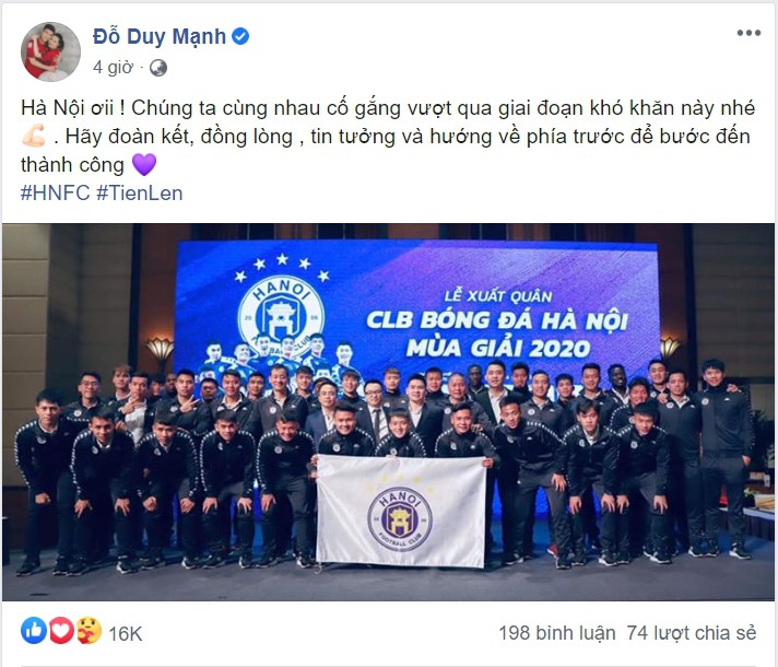 do duy manh viet "tam thu" dong vien cac dong doi o ha noi fc hinh 1