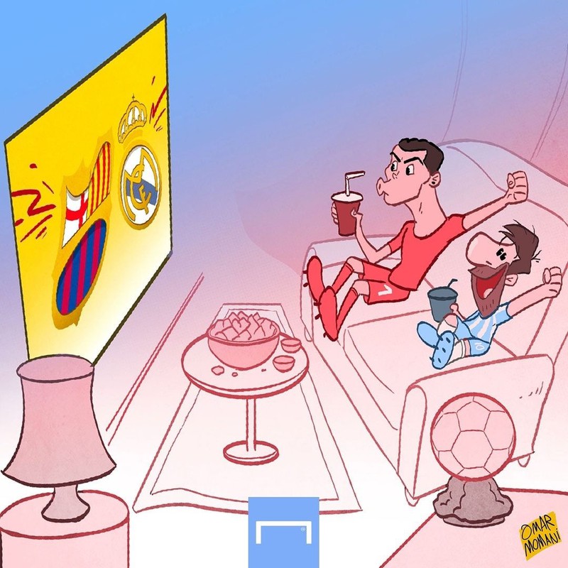 biem hoa 24h: messi va ronaldo cung nhau ngoi xem el clasico mua toi? hinh 1