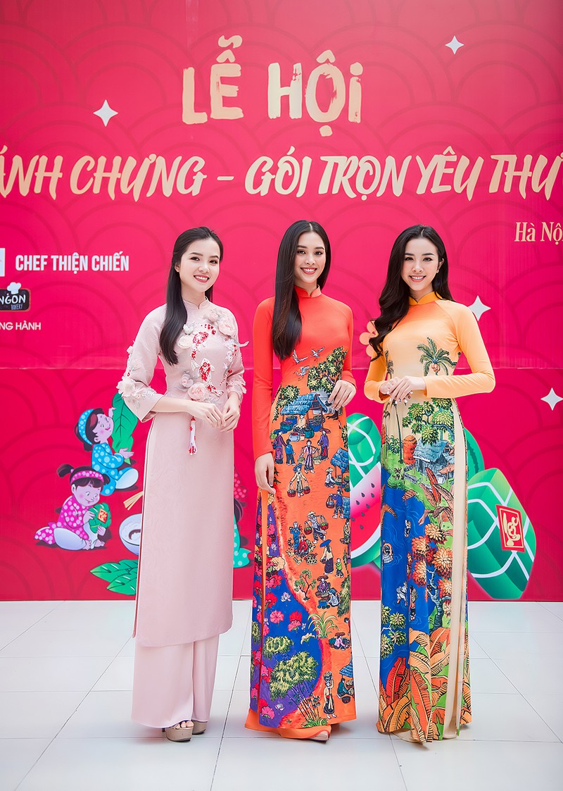 hoa hau tieu vy lan dau tro tai goi banh chung ngay tet hinh 1