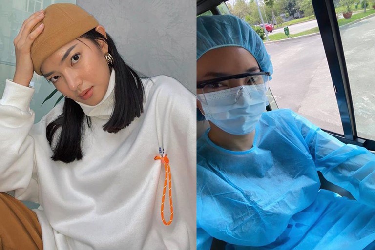 chuyen showbiz: hoai sa mac bikini do dang voi nguoi dep chuyen gioi hinh 2