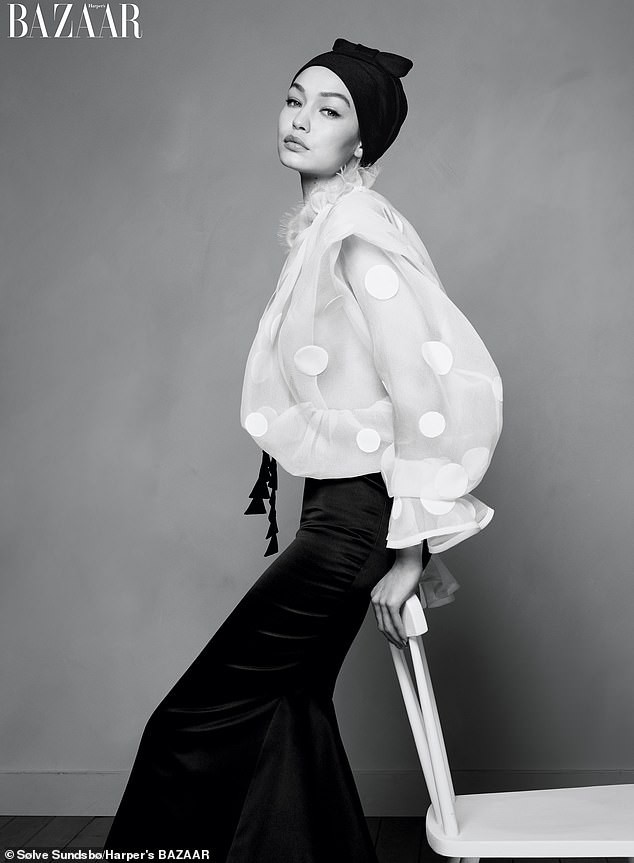 gigi hadid dep co dien, sang trong tren bia tap chi harper's bazaar hinh 3