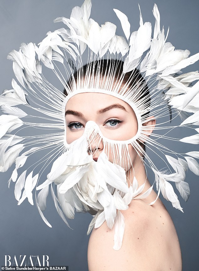 gigi hadid dep co dien, sang trong tren bia tap chi harper's bazaar hinh 4