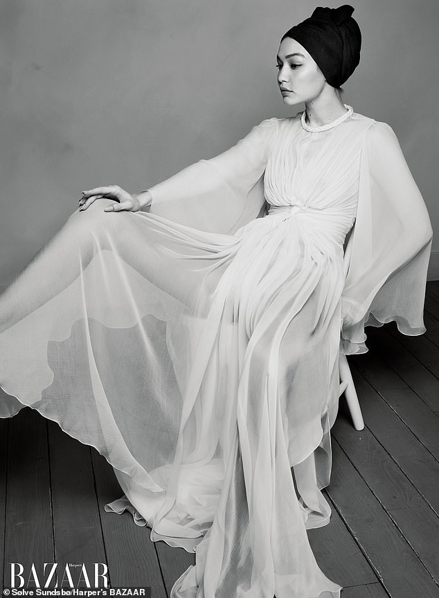 gigi hadid dep co dien, sang trong tren bia tap chi harper's bazaar hinh 5