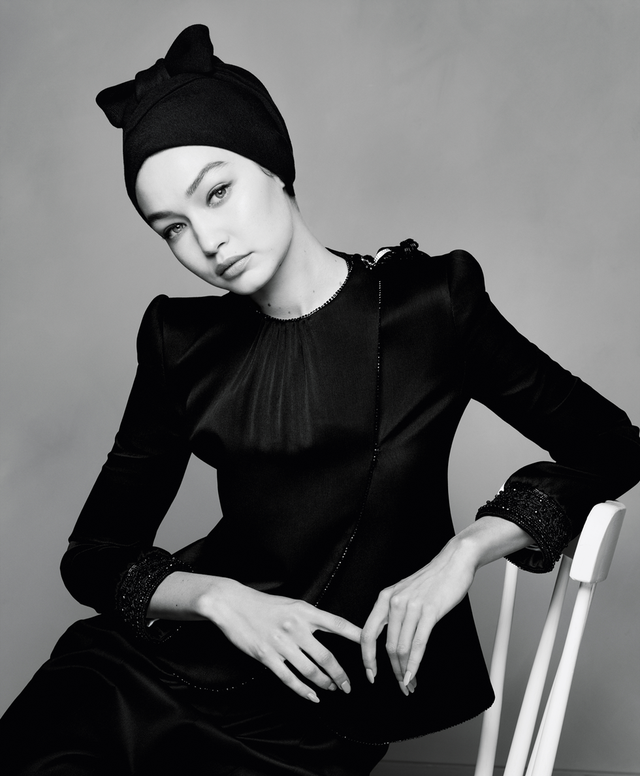 gigi hadid dep co dien, sang trong tren bia tap chi harper's bazaar hinh 6
