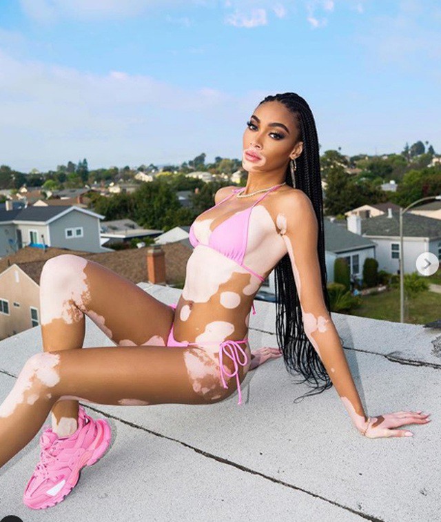 sieu mau bach bien winnie harlow mac bikini, tha dang tren mai nha hinh 3