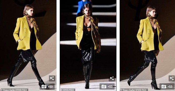 kaia gerber dien "mot" khoe noi y nong bong tren san catwalk hinh 6