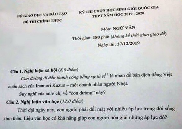 'thanh cong bang su tu te' xuat hien trong de van thi hoc sinh gioi quoc gia 2019 hinh 1