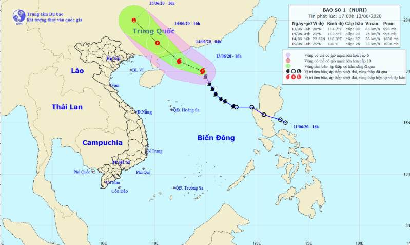 bao so 1 giat cap 11, cach quan dao hoang sa 460km hinh 1