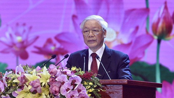toan van phat bieu cua tong bi thu, chu tich nuoc tai le ky niem 130 nam ngay sinh chu tich ho chi minh hinh 1
