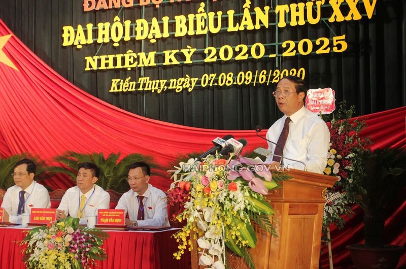 uy vien bct truong thi mai du dai hoi dang bo huyen kien thuy (hai phong)  ​ hinh 2