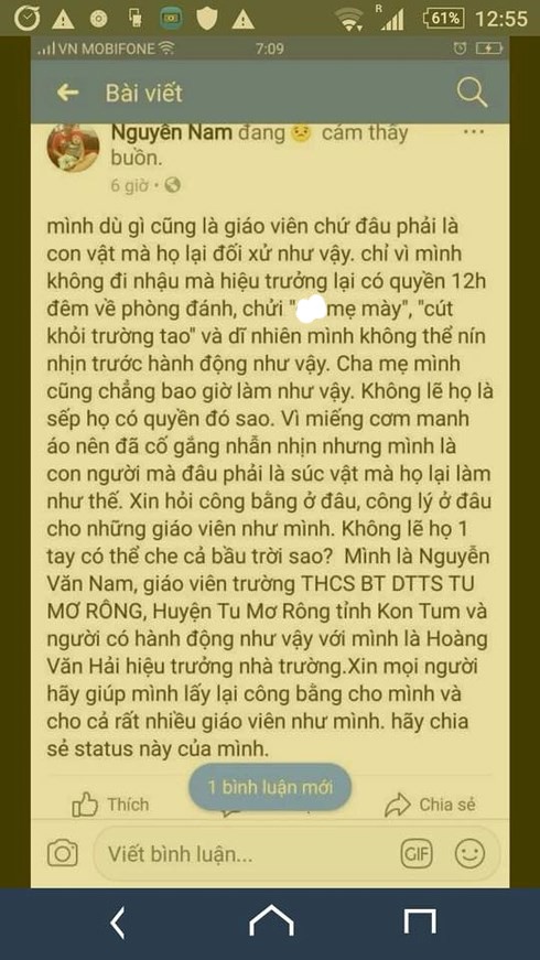 tranh cai khong di nhau, thay hieu truong lao vao danh giao vien hinh 1