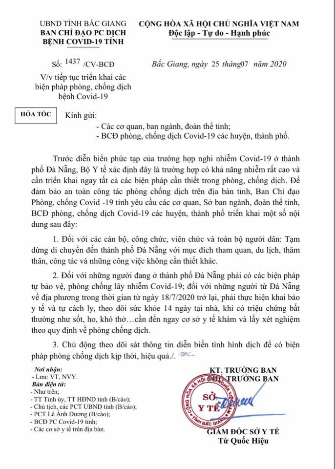 bac giang yeu cau nguoi dan moi ve tu da nang tu cach ly hinh 1