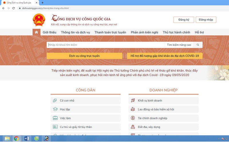 cong dich vu cong quoc gia:them  6 dich vu cong cho nguoi dan, doanh nghiep hinh 1