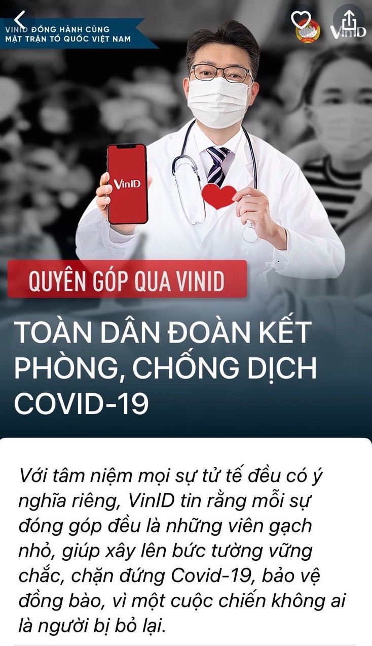 vinid tro thanh kenh quyen gop ung ho phong chong dich covid-19 hinh 3