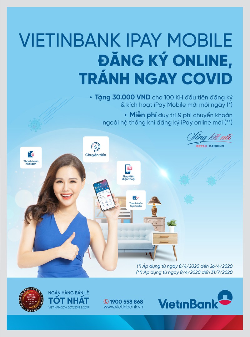 tang ngay 30.000 dong va mien phi giao dich vietinbank ipay mobile hinh 1
