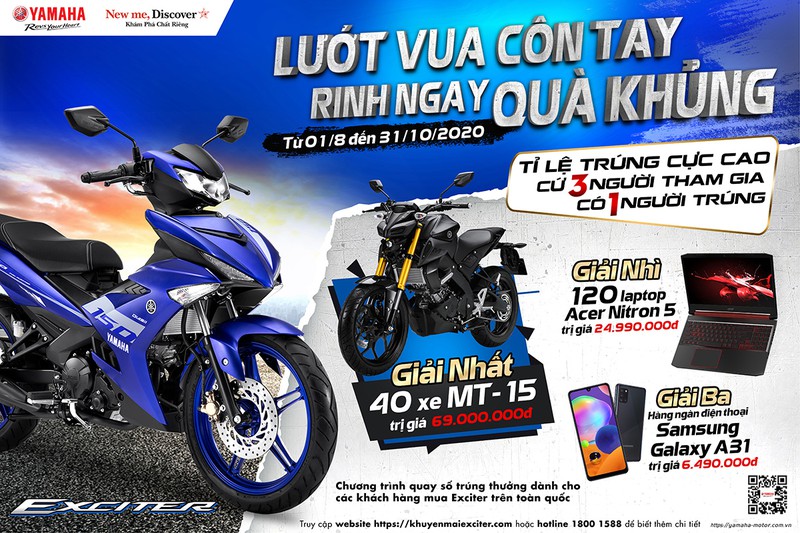 mo dau thang 8/2020, yamaha khuyen mai "khung" cho exciter hinh 1