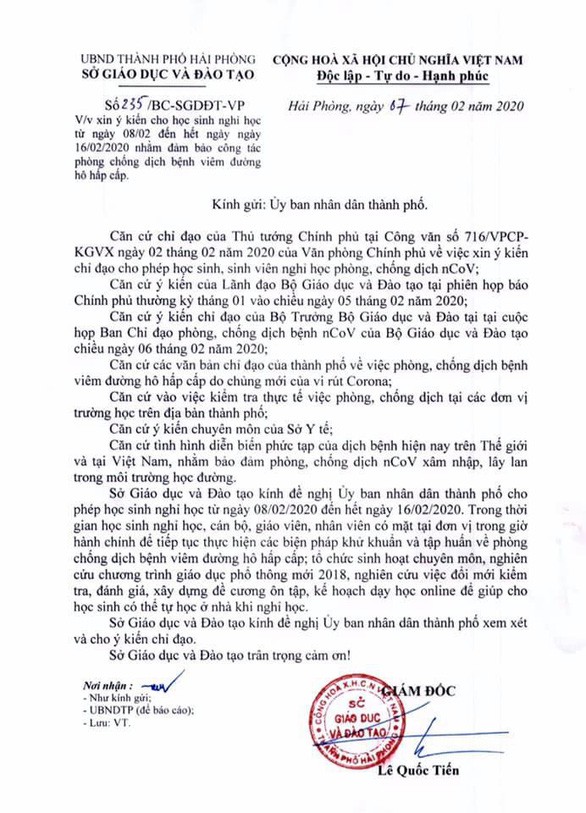 hai phong: van ban de xuat cho hoc sinh nghi hoc bi lam gia hinh 2