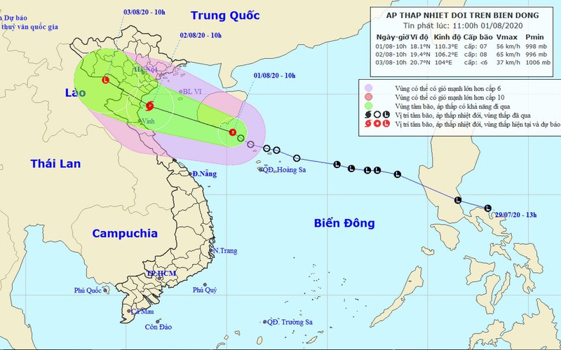 ap thap nhiet doi di chuyen nhanh co the thanh bao, canh bao mua lon hinh 1