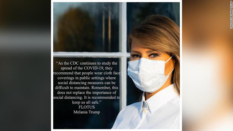de nhat phu nhan melania trump dang anh khuyen khich dung khau trang hinh 1