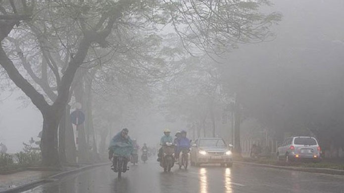 thoi tiet ngay 10/4: ha noi nhieu may va suong mu hinh 1