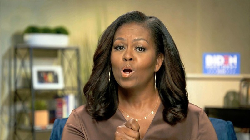 ba michelle obama chi trich ong trump, keu goi dan my bau cho ong biden hinh 1