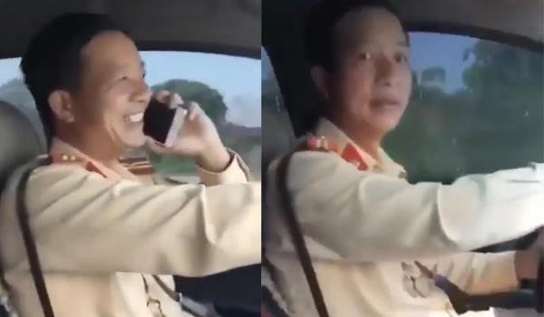 xac minh clip thieu ta csgt vua lai xe vua nghe dien thoai hinh 1