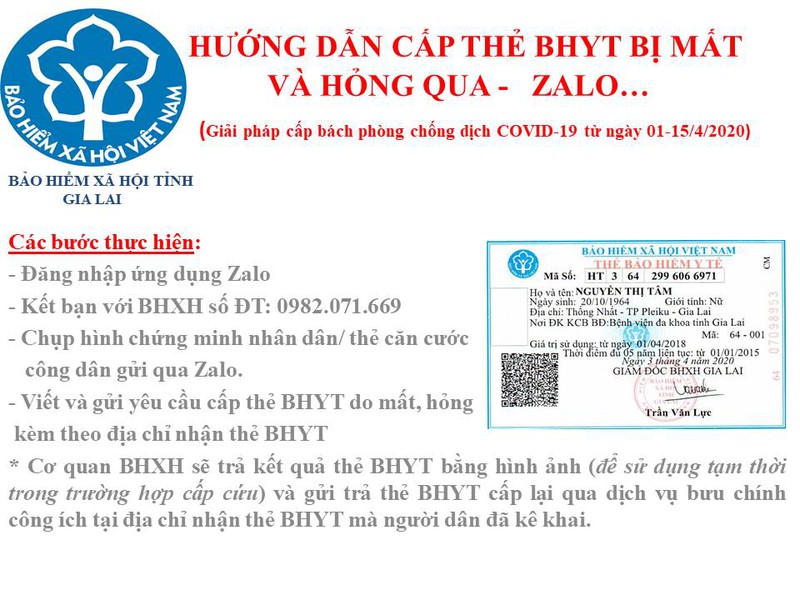 gia lai: cap the bhyt qua zalo trong thoi gian cach ly toan xa hoi hinh 1