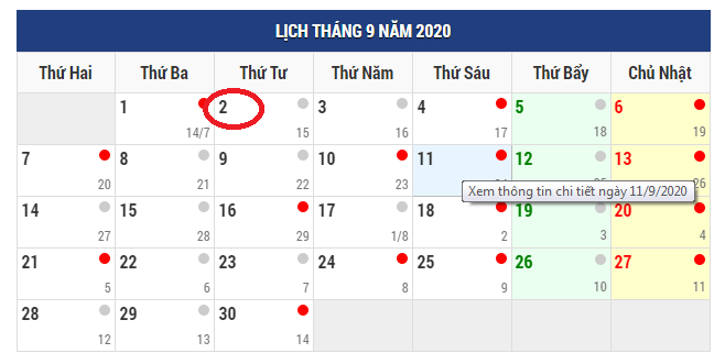 lich nghi le dip quoc khanh 2/9/2020 va cach tinh luong di lam ngay le hinh 1