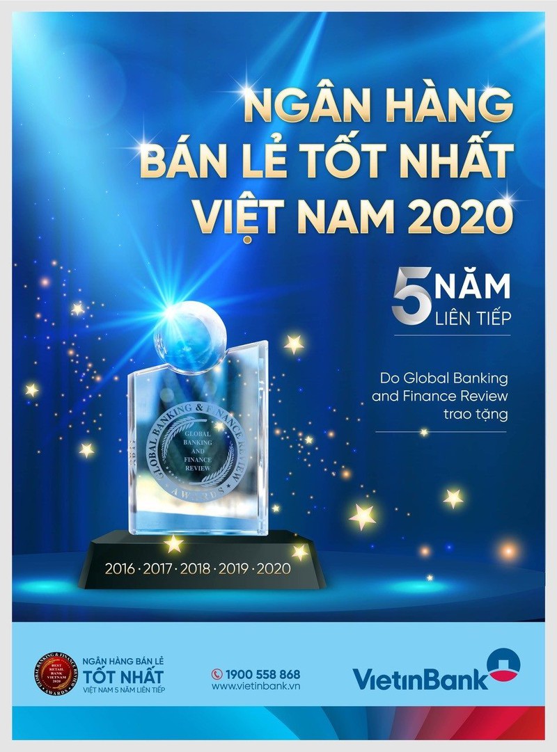 vietinbank tiep tuc nhan giai thuong "ngan hang ban le tot nhat viet nam" hinh 1