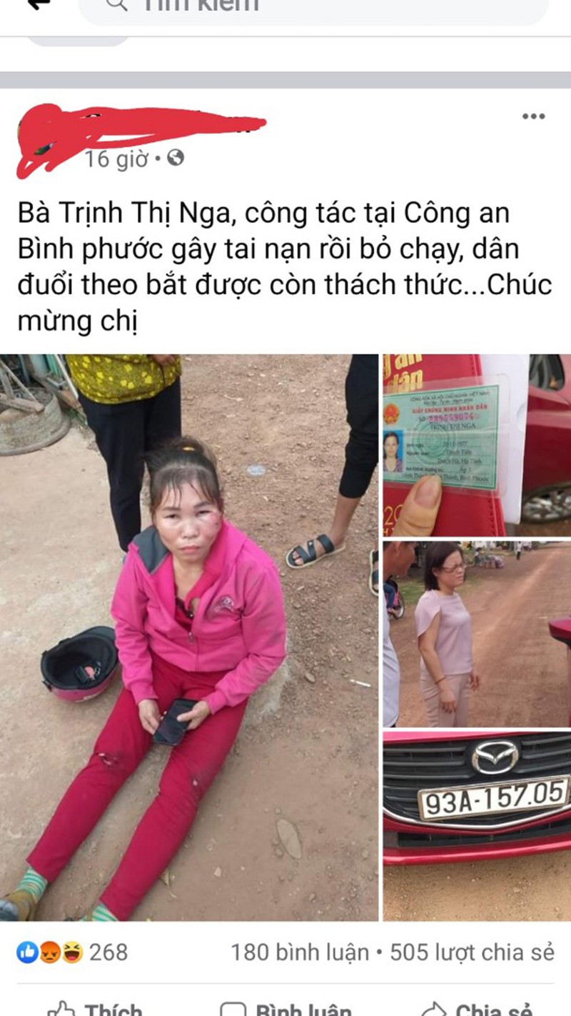 thuc hu viec can bo cong an tinh binh phuoc gay tai nan roi bo chay hinh 1