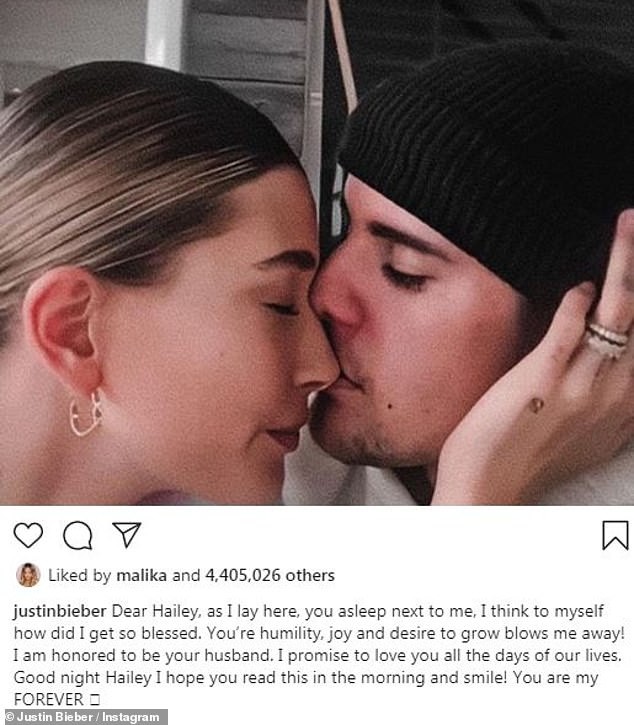 justin bieber viet tam thu ngot ngao gui vo, hua se yeu suot cuoc doi hinh 1