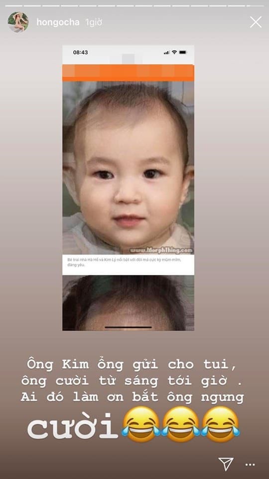 chuyen showbiz: ho ngoc ha phan ung khi thay anh con do dan mang ghep hinh 1