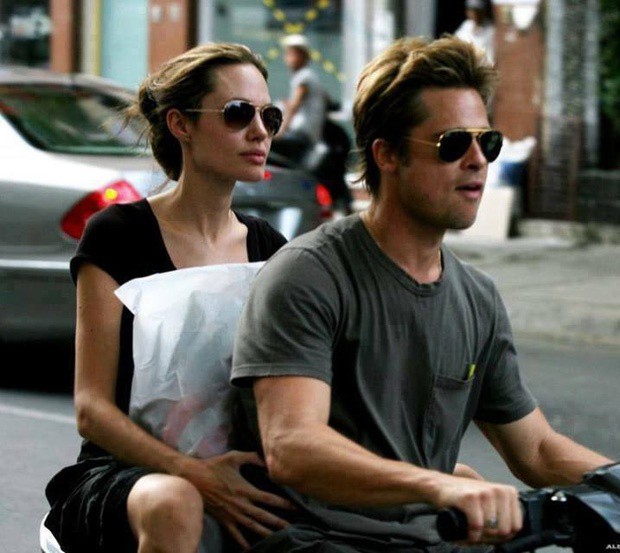 anh angelina jolie - brad pitt di xe may o tp.hcm 14 nam truoc hinh 2
