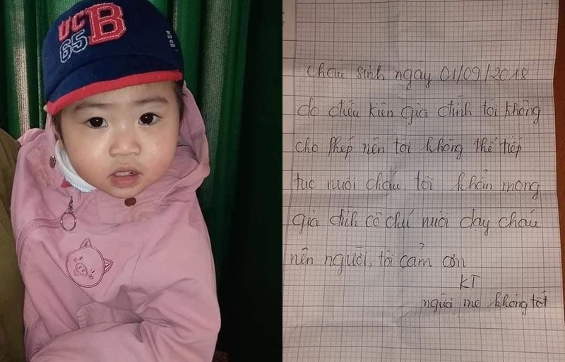 me bo con hon 1 tuoi cung to giay ghi "nho nguoi nuoi ho" o thai binh hinh 1