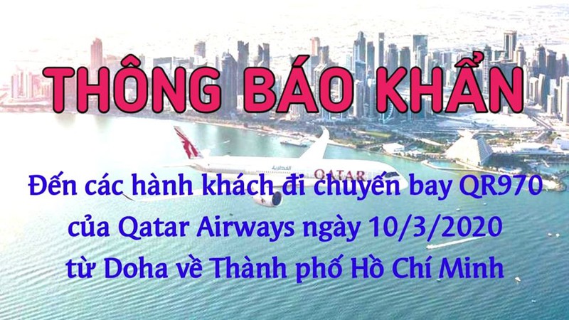 chuyen bay qr970 tu qatar ve tan son nhat co nguoi nghi mac covid-19 hinh 1