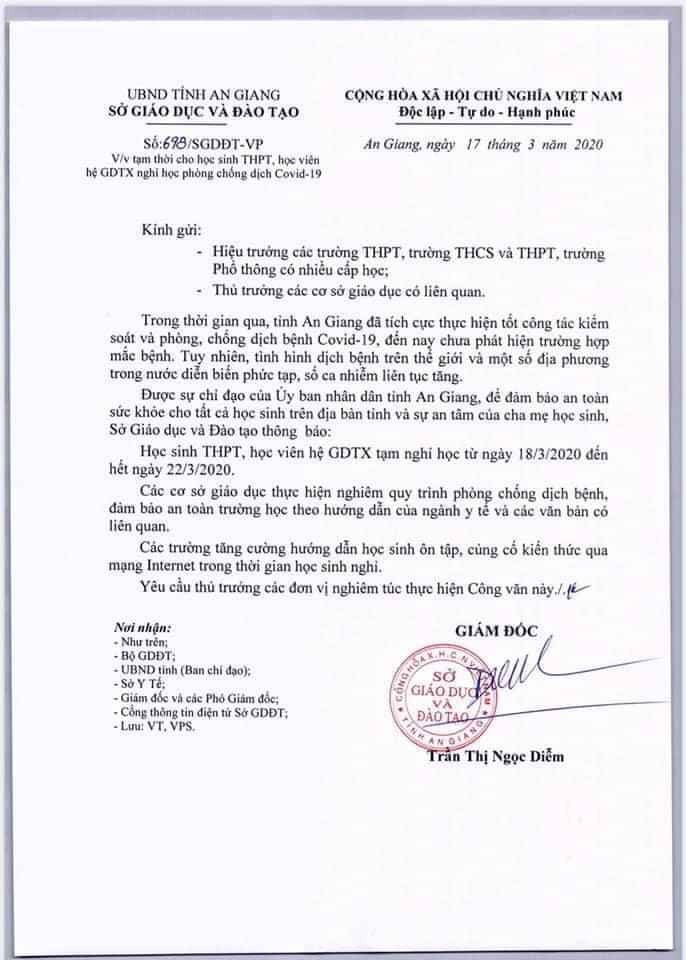 an giang cho hoc sinh thpt va giao duc thuong xuyen nghi tu ngay 18/3 hinh 1