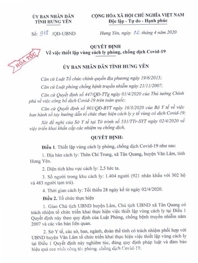 ca ngan nguoi o hung yen phai cach ly do lien quan den benh nhan 219 hinh 1