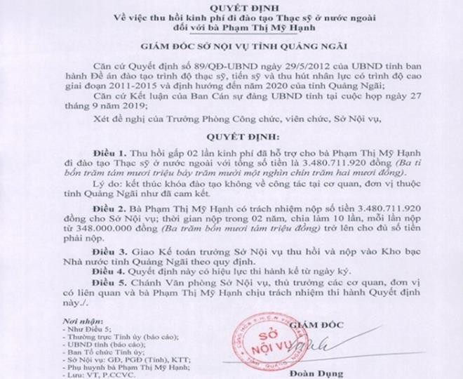 du hoc bang tien ngan sach nhung khong ve, con 4 can bo moi tra 1,1 ty dong hinh 1
