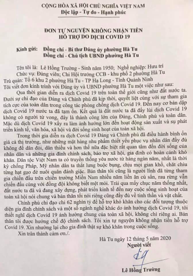 nguoi dan o quang ninh viet don tu nguyen khong nhan tien ho tro dich  hinh 1