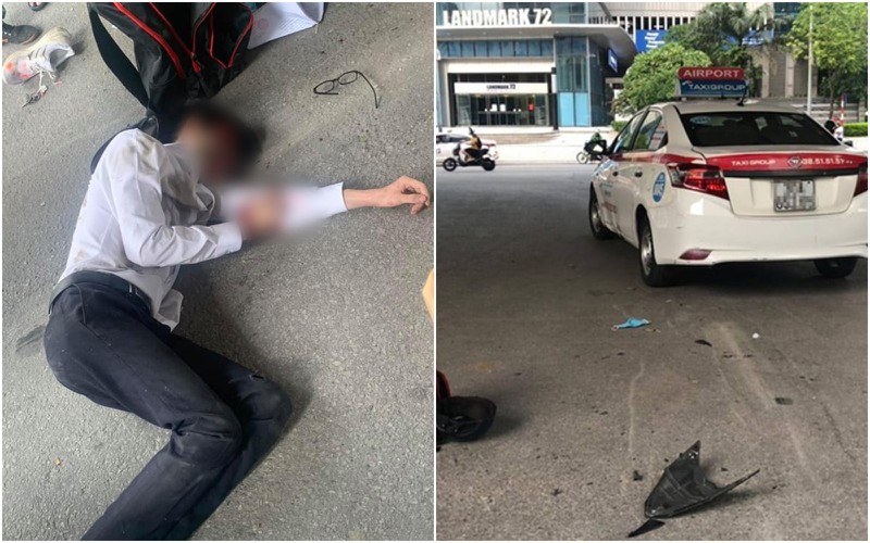 nam sinh di thi ve da bi dap gan sau va cham giao thong o ha noi hinh 1
