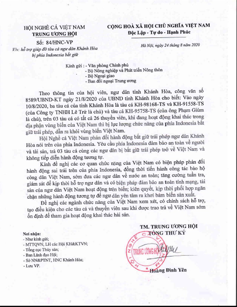 hoi nghe ca viet nam phan doi indonesia bat giu trai phep ngu dan khanh hoa hinh 1