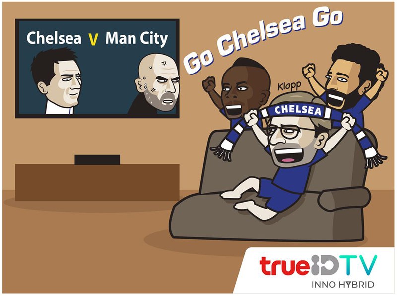 biem hoa 24h: hlv klopp nhay mua cung hlv lampard an mung chuc vo dich hinh 1