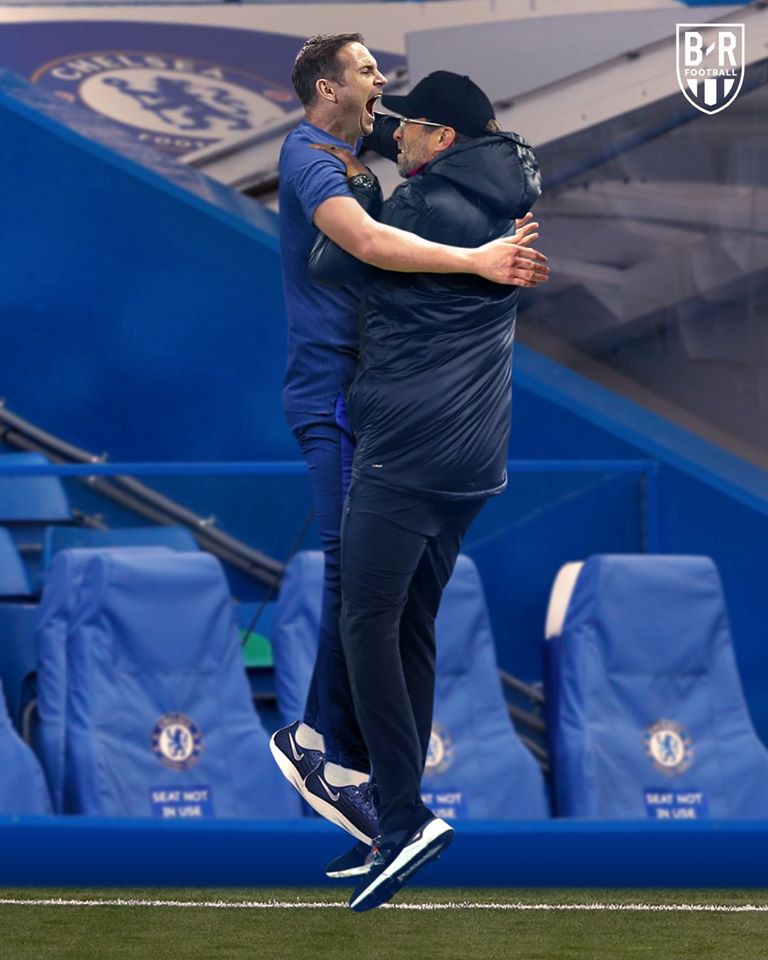 biem hoa 24h: hlv klopp nhay mua cung hlv lampard an mung chuc vo dich hinh 2