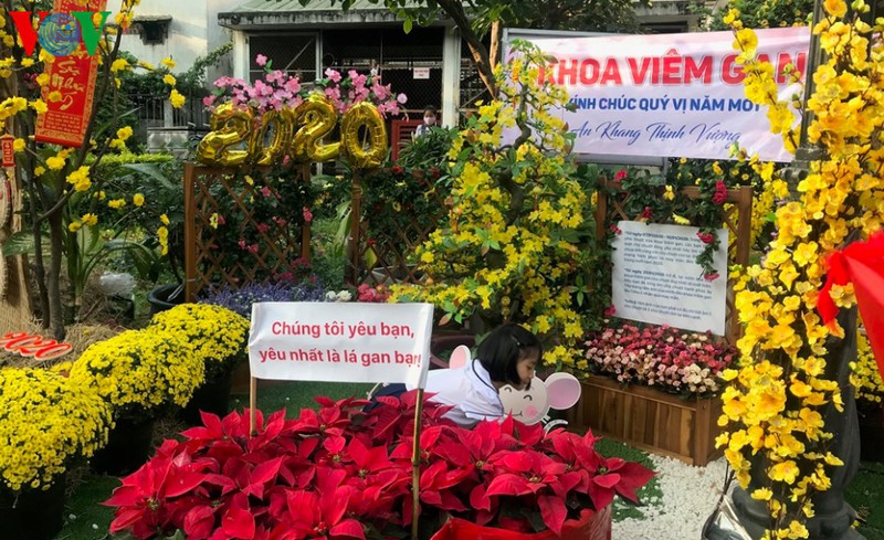 dac sac duong hoa tet trong benh vien cho ray, tp hcm hinh 1